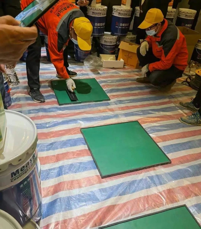 美西卡聚氨酯砂浆实操打板